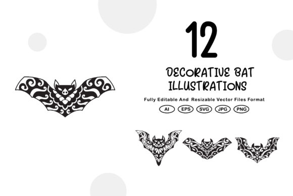 Decorative Bat Illustrations: Graphics & Icons for Editorial Charm