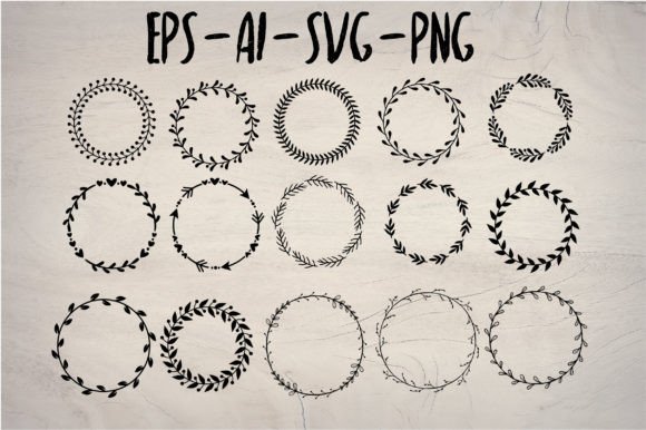 Decorative Flower Wreath Bundle: Graphics for Crafts & Branding