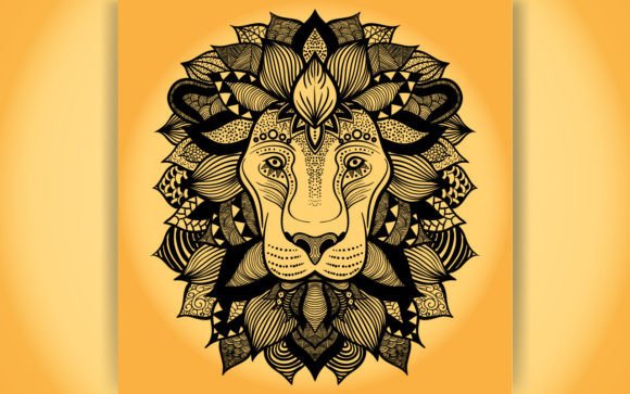 Decorative Lion Graphics for Crafts
