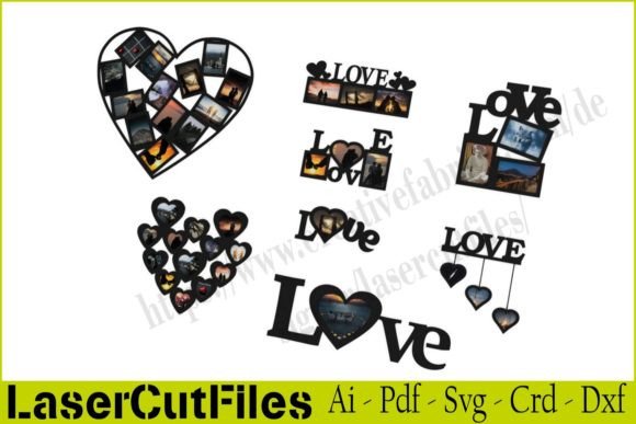 Decorative Pictures of Love for Lasercut: Graphics for Crafts