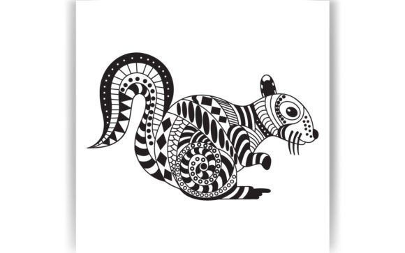 Decorative Squirrel Coloring Page Book: Graphics & Coloring Pages Amp