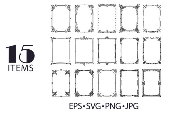 Decorative Vintage Hand Drawn Frames: Graphics for Crafts