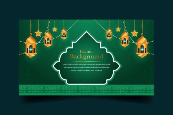 Islamic Background Decorative Lantern Graphics & Backgrounds