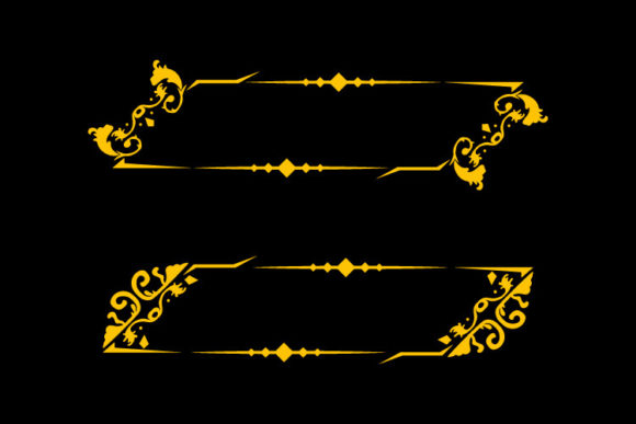Ornamental Golden Decorative Floral Graphics