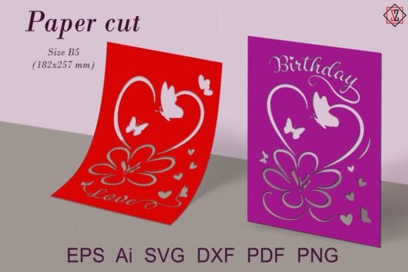 Paper Cutting Decorative Postcards SVG: Graphics for Crafts