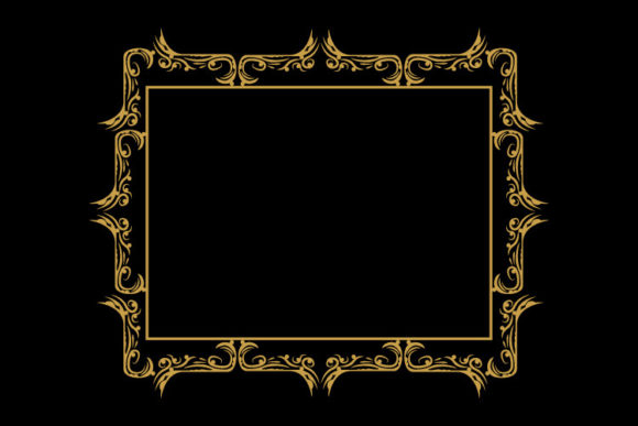 Retro Decorative Artistic Floral Frame Graphics