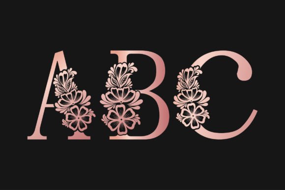 RoseGold Decorative ABC Alphabets a to Z: Graphics for Crafts & Local Branding