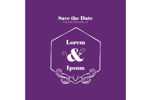 Save the Date Monogram Decorative Design Graphics